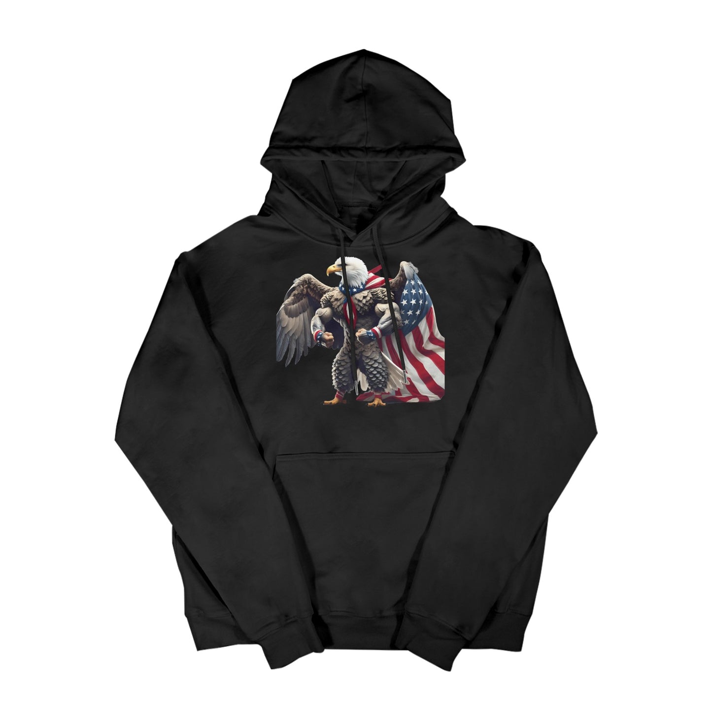 USA/American Flag Inspired Bald Eagle With American Flag Cape Women's Hoodie Made in the USA