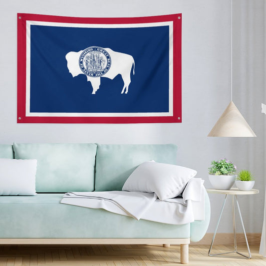 Wyoming Flag Inspired Wall Mount Flag with Four Grommets (35x59 in)