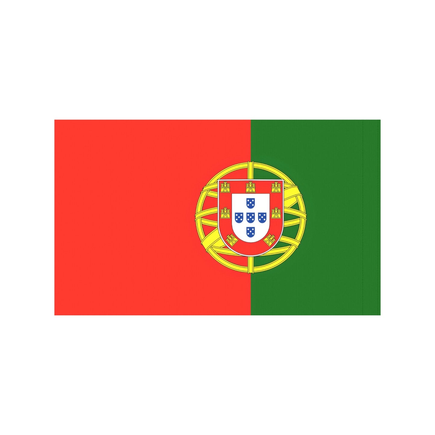 Portugal flag with crest, by Luv My Flag brand.