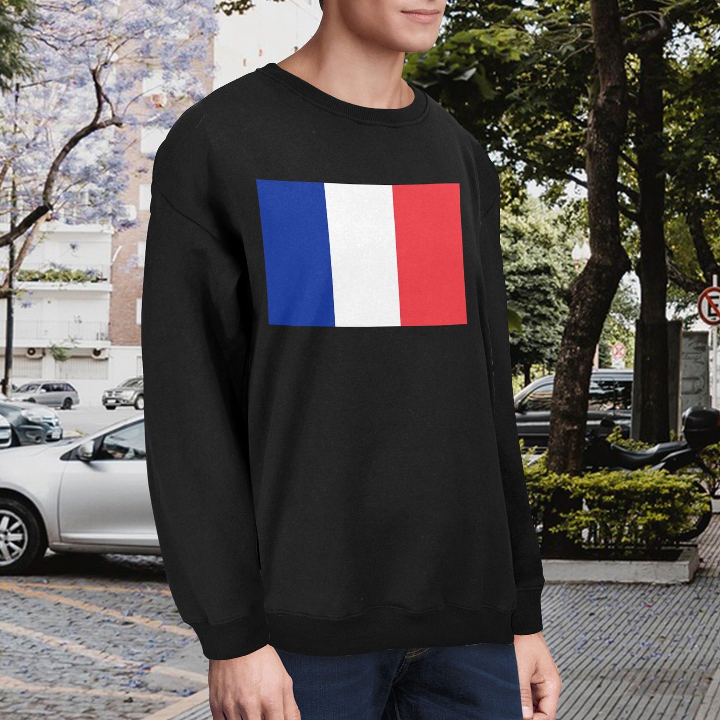 France Flag Unisex Fleece Sweatshirt (Made in the USA)