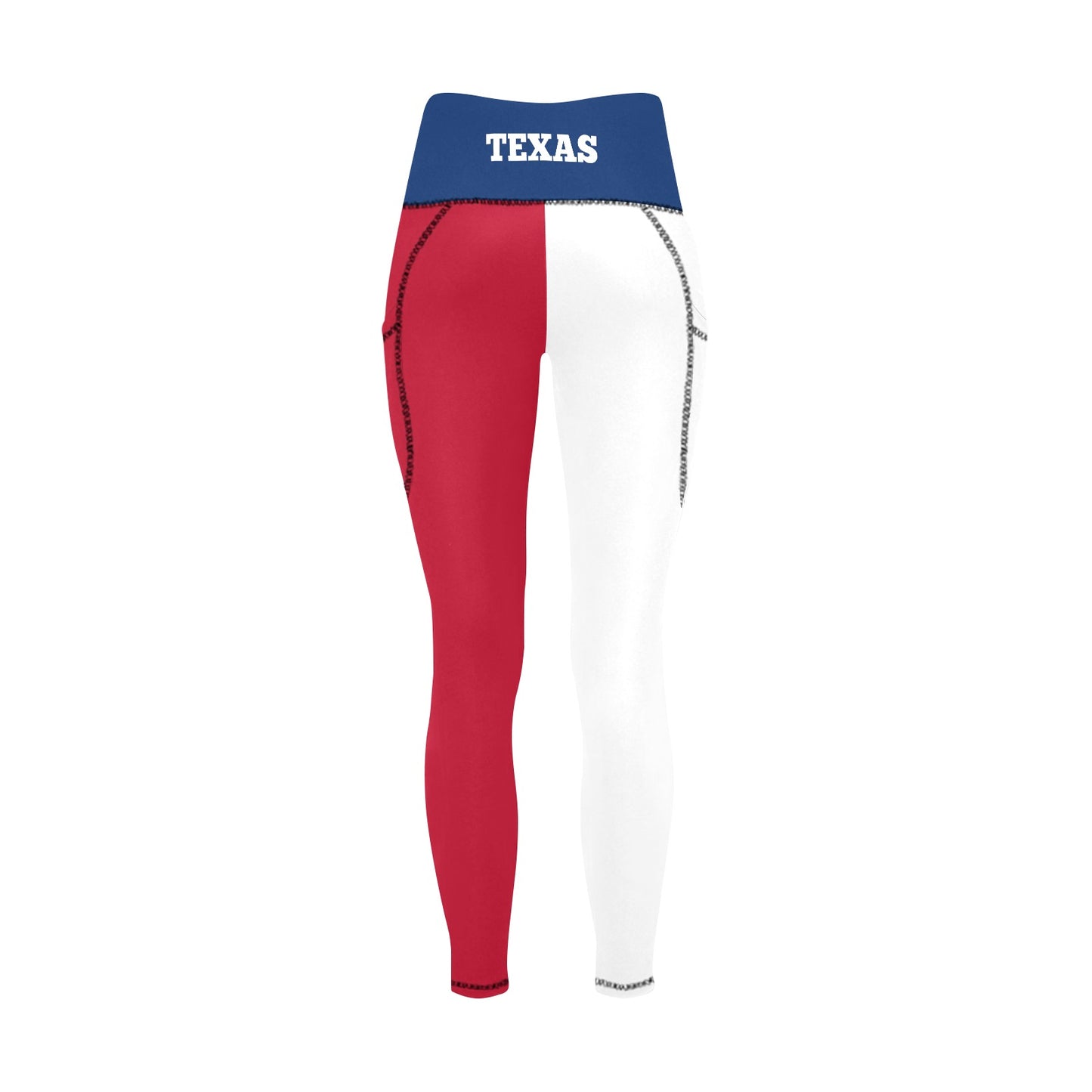 Texas Flag Inspired Women's High Waist Leggings with Pockets