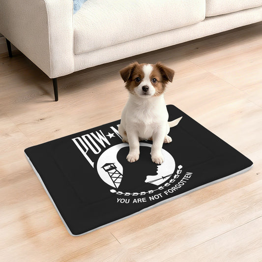 POW/MIA Flag Inspired Pet Mat 25x18inch (Made in the USA)