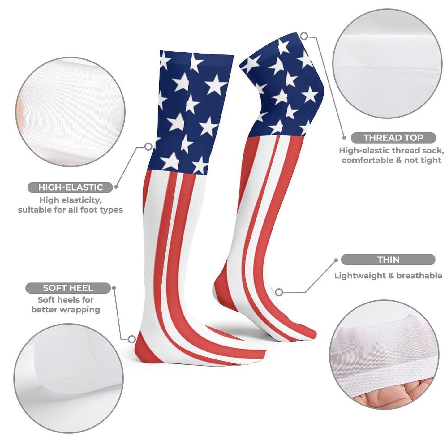 USA/American Flag Trendy Stockings(Long)