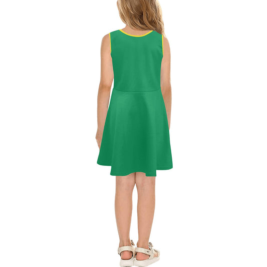 Brazil Flag Inspired Girls' Sleeveless Sundress | Ships from USA