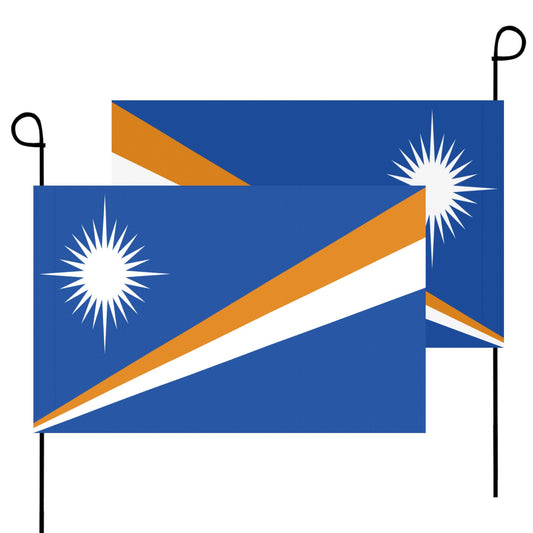 Two Marshall Islands flags by Luv My Flag, overlapping display.