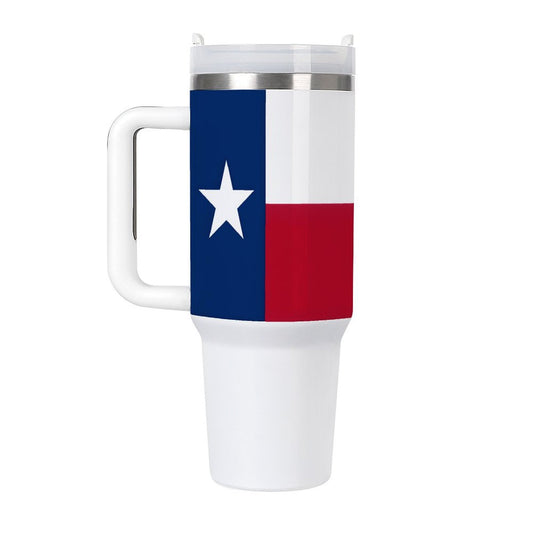 Texas Flag White Travel Tumbler