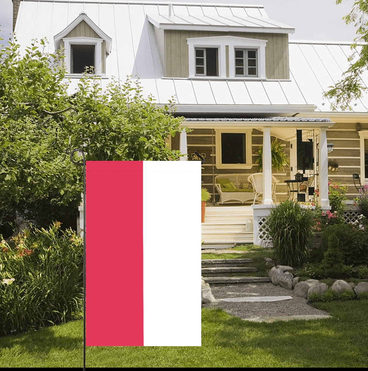 Poland Garden Flag, red and white design.