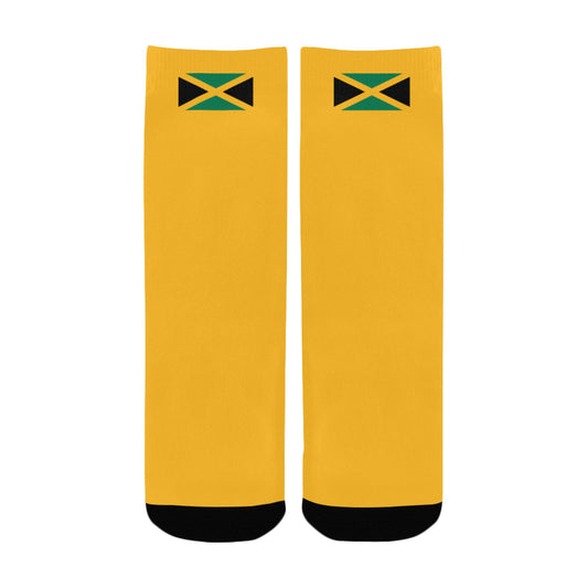 Jamaica Flag Inspired Kid's Custom Socks (Made in the USA)
