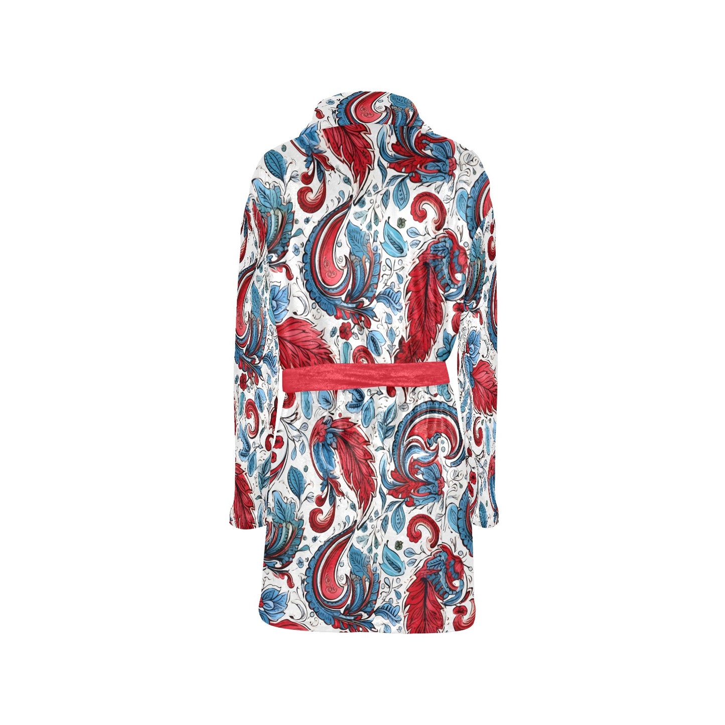 USA/American Flag Inspired Paisley/Floral Pattern Women's Fleece Robe