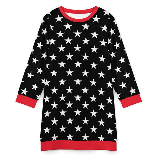 Thin Red Line Flag Inspired Sweater Dress