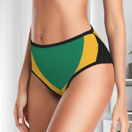 Jamaica Flag Inspired Women's High Waisted Brief