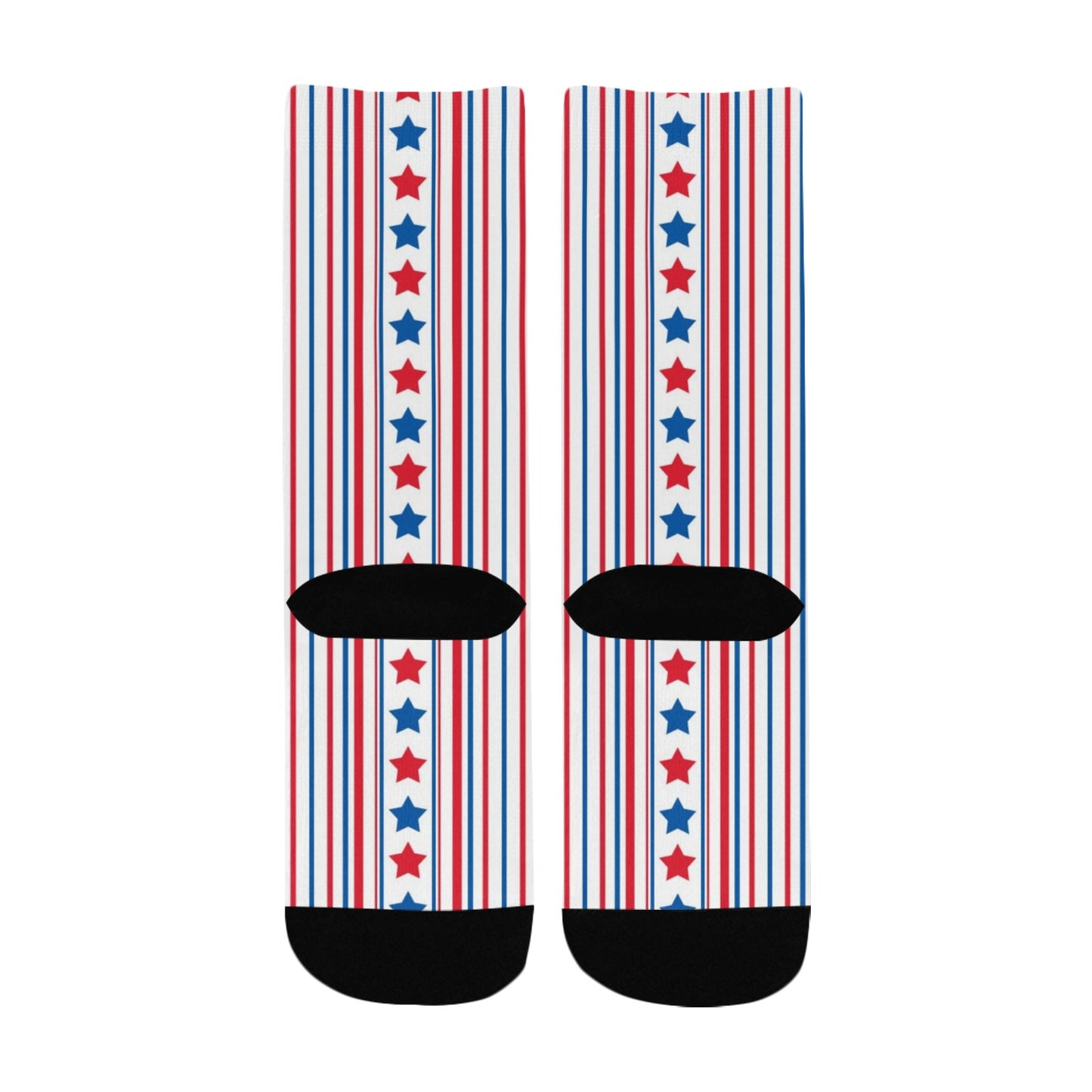 USA/American Flag Inspired Stars and Stripes Pattern Kid's Custom Socks (Made in the USA)