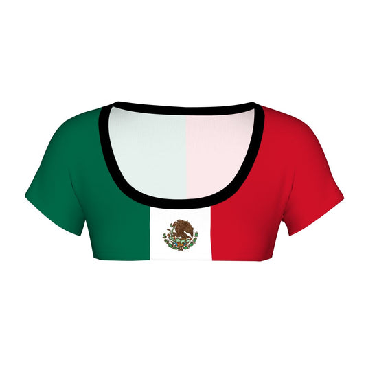 Mexico Flag Inspired Women's 1/2 Cut Short Sleeve T-Shirt