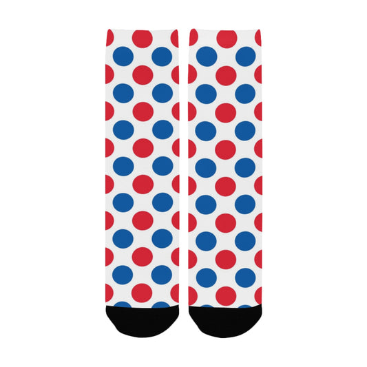 USA/American Flag Inspired Polka Dot Pattern Women's Custom Socks | Ships from USA