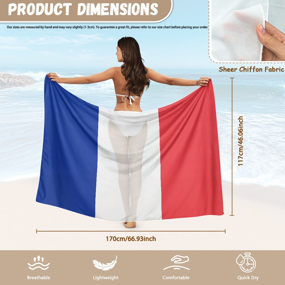 France Flag Inspired Bikini Cover-Up