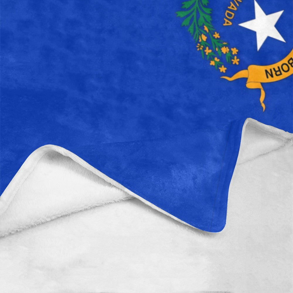 Blue blanket featuring Nevada state flag by Luv My Flag.
