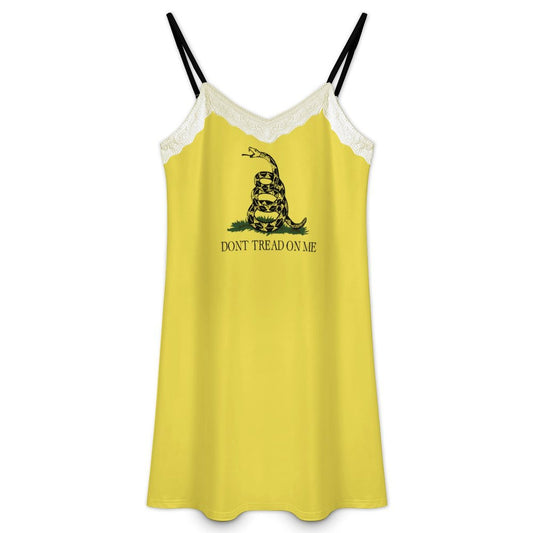 Gadsden Flag Inspired Lace Trim Camisole Nightgown