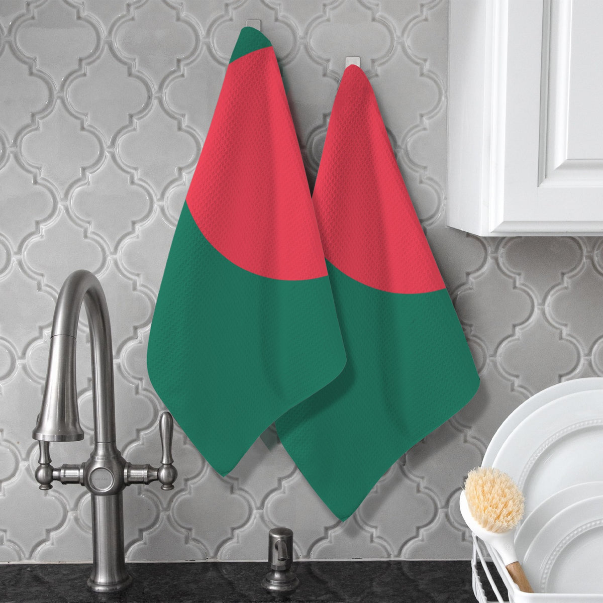 Bangladesh Flag Inspired Kitchen Towel 40X60cm (Pack of 2) | Printed In the USA