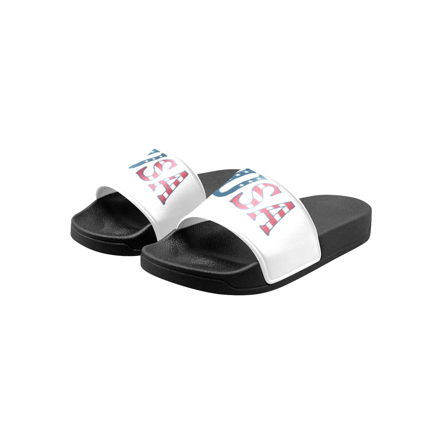 USA/American Flag Inspired USA Letters Kid's Slide Sandals