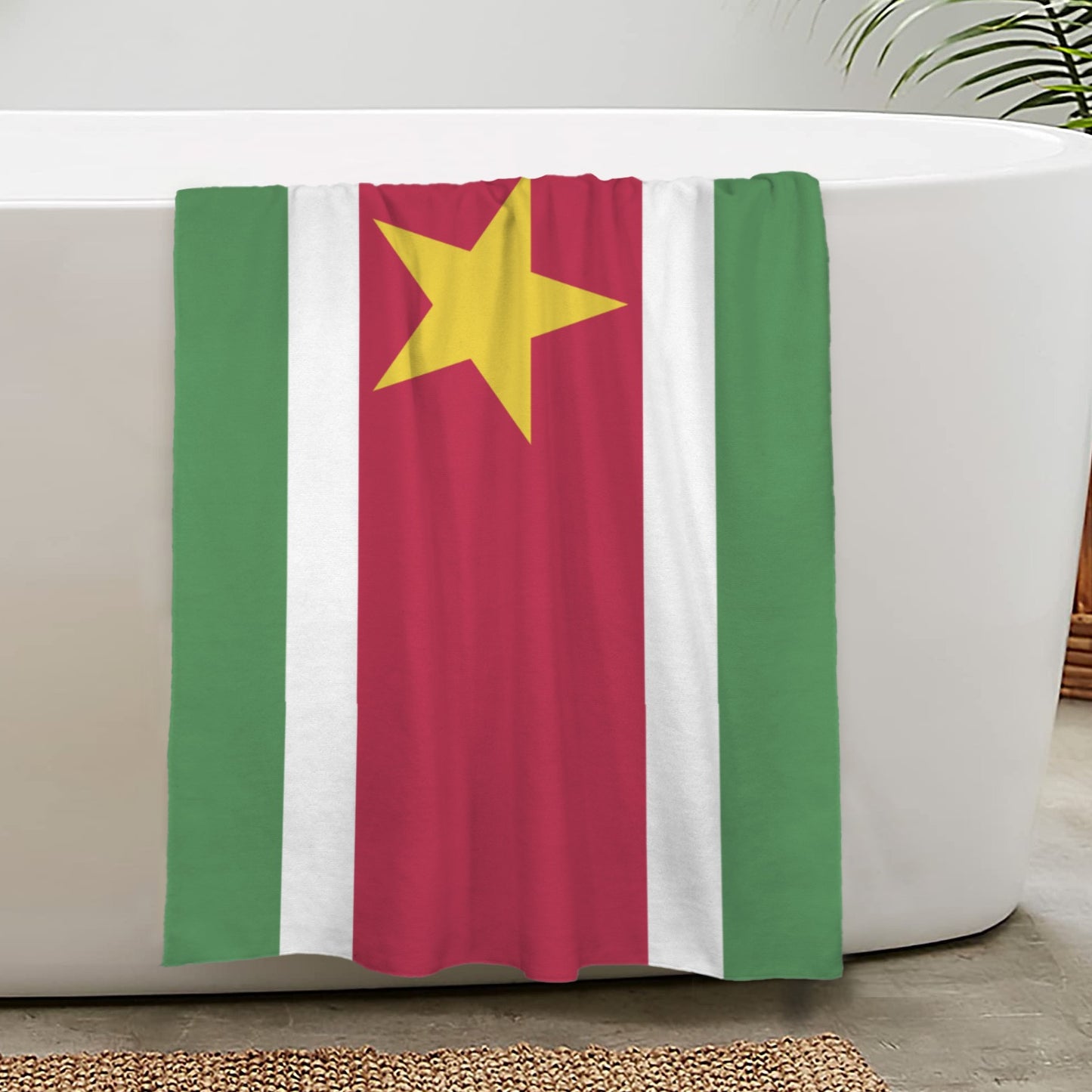 Suriname Flag Inspired Custom Bath Towel 29"x58"(Made in USA)