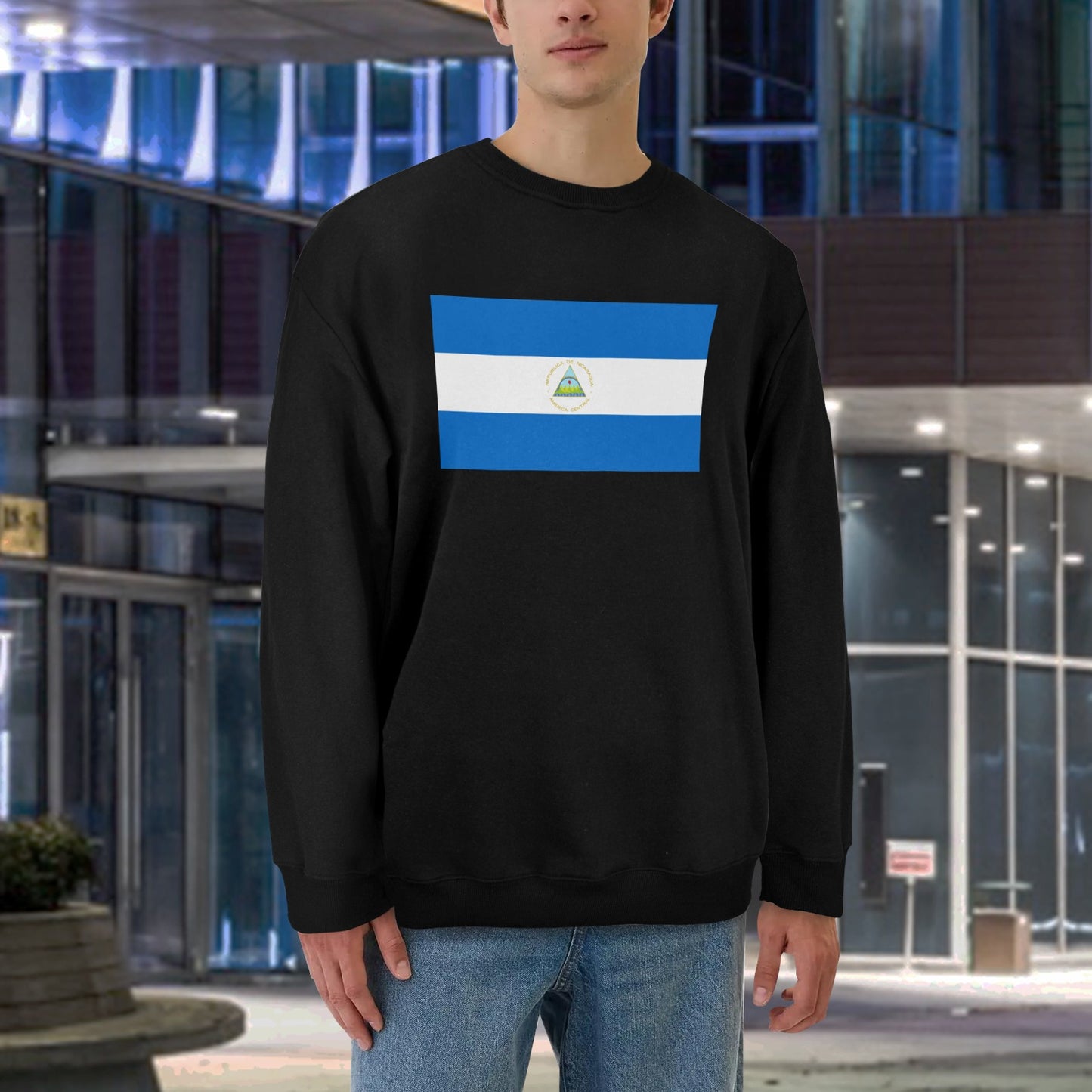 Nicaragua Flag Unisex Fleece Sweatshirt (Made in the USA)
