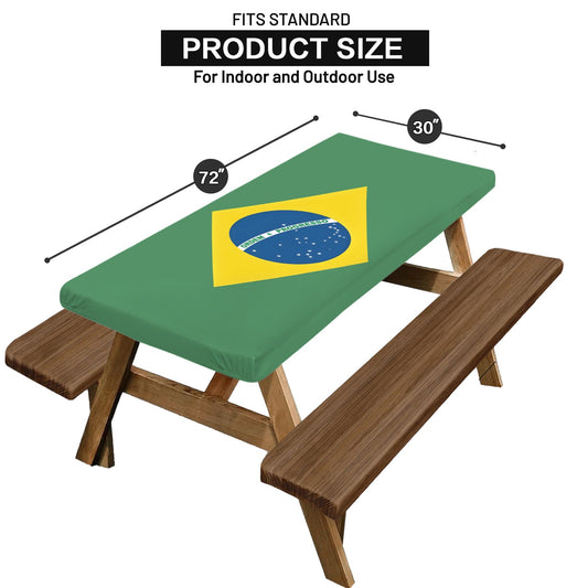 Brazil Flag Picnic Table Cover (72" x 30") (Made in the USA)