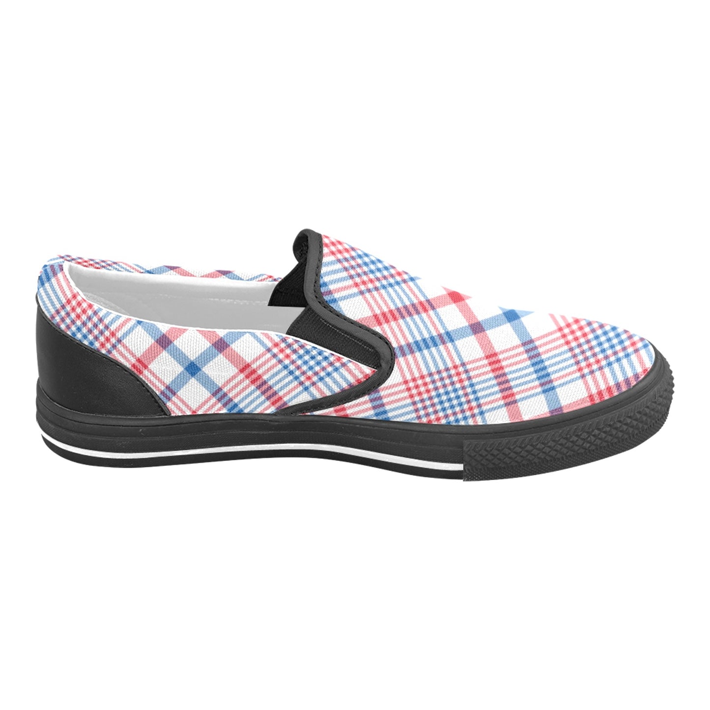 USA/American Flag Inspired Plaid Pattern Slip-on Canvas Kid's Shoes
