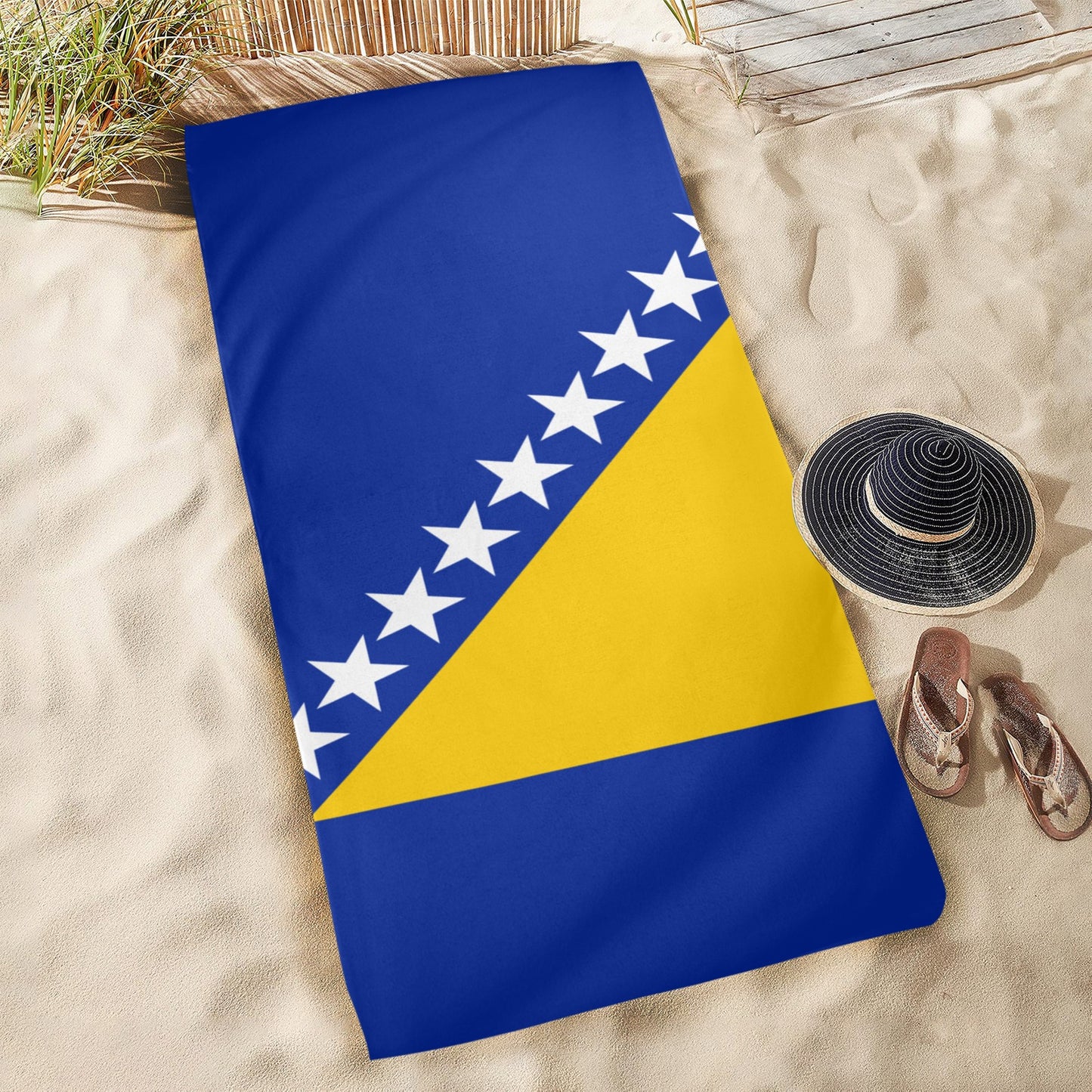 Bosnia and Herzegovina Flag Beach Towel 31"x71" (Made in USA)