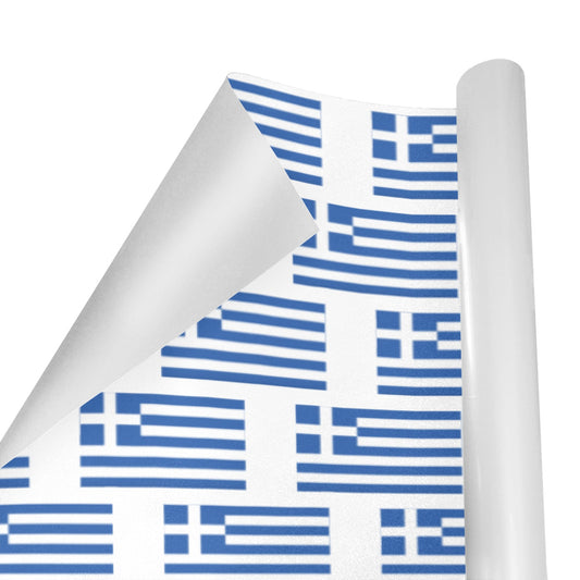 Greece Flag Custom Gift Wrapping Paper 58"x 22.5" (4 Rolls)