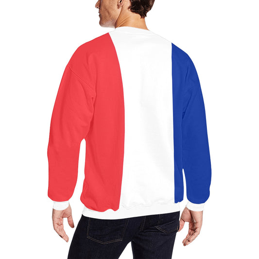 France Flag Inspired Men’s Fuzzy Sweatshirt Made in USA