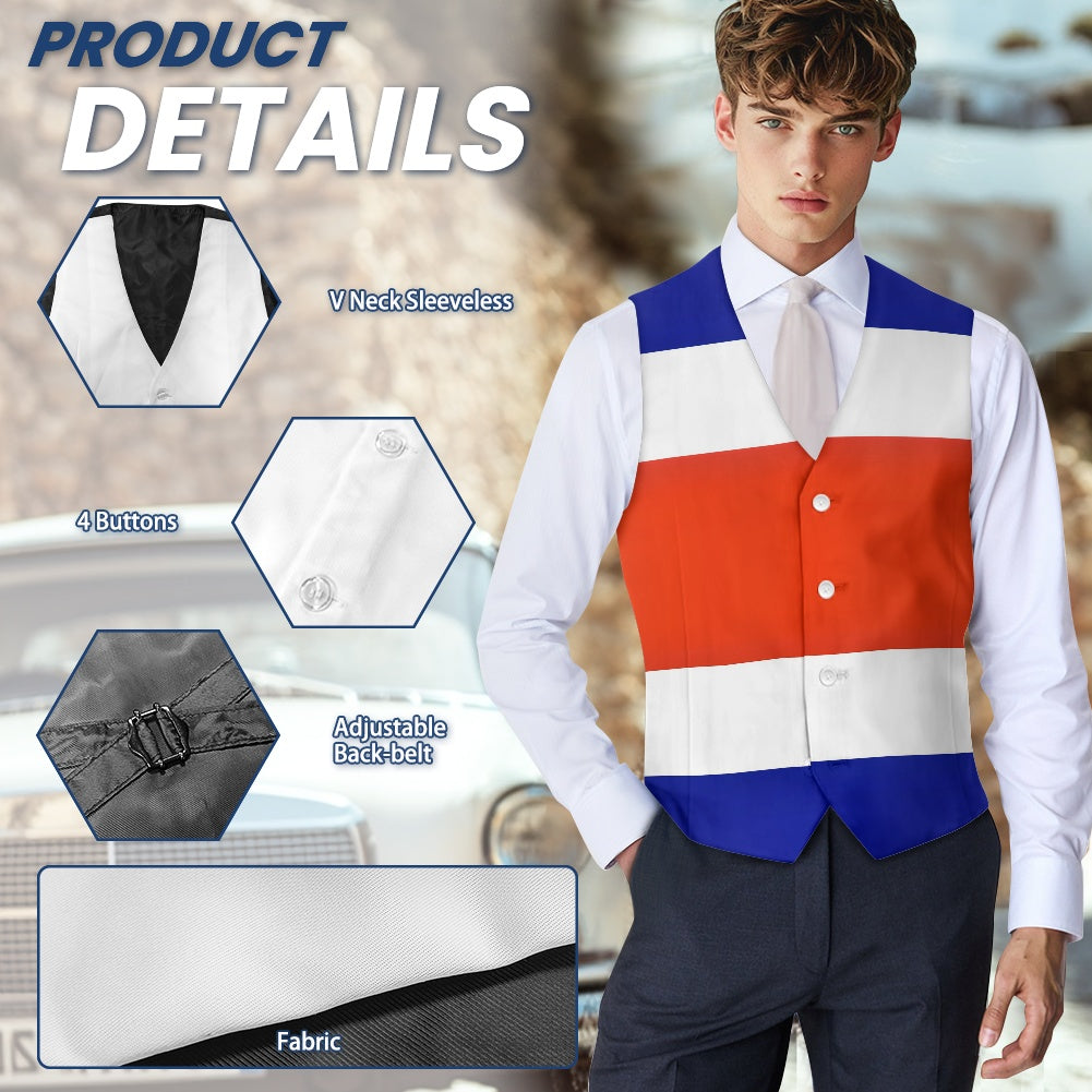 Costa Rica Flag Suit vest jacket