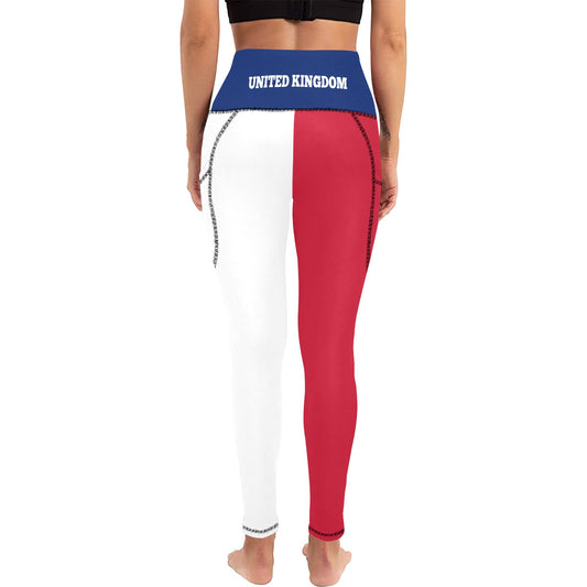 UK/Great Britain Flag Inspired Women's High Waist Leggings with Pockets