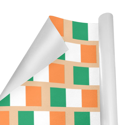 Ireland Flag Inspired Custom Gift Wrapping Paper 58"x 22.5" (4 Rolls)