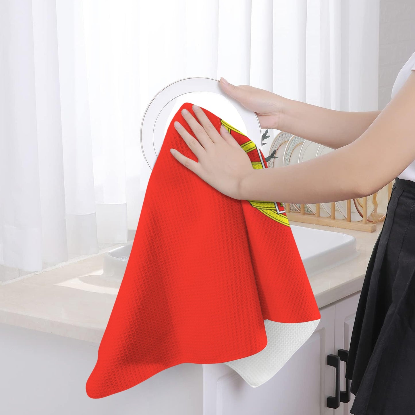 Portugal Flag Inspired Kitchen Towel 40X60cm (Pack of 2) (Made in the USA)