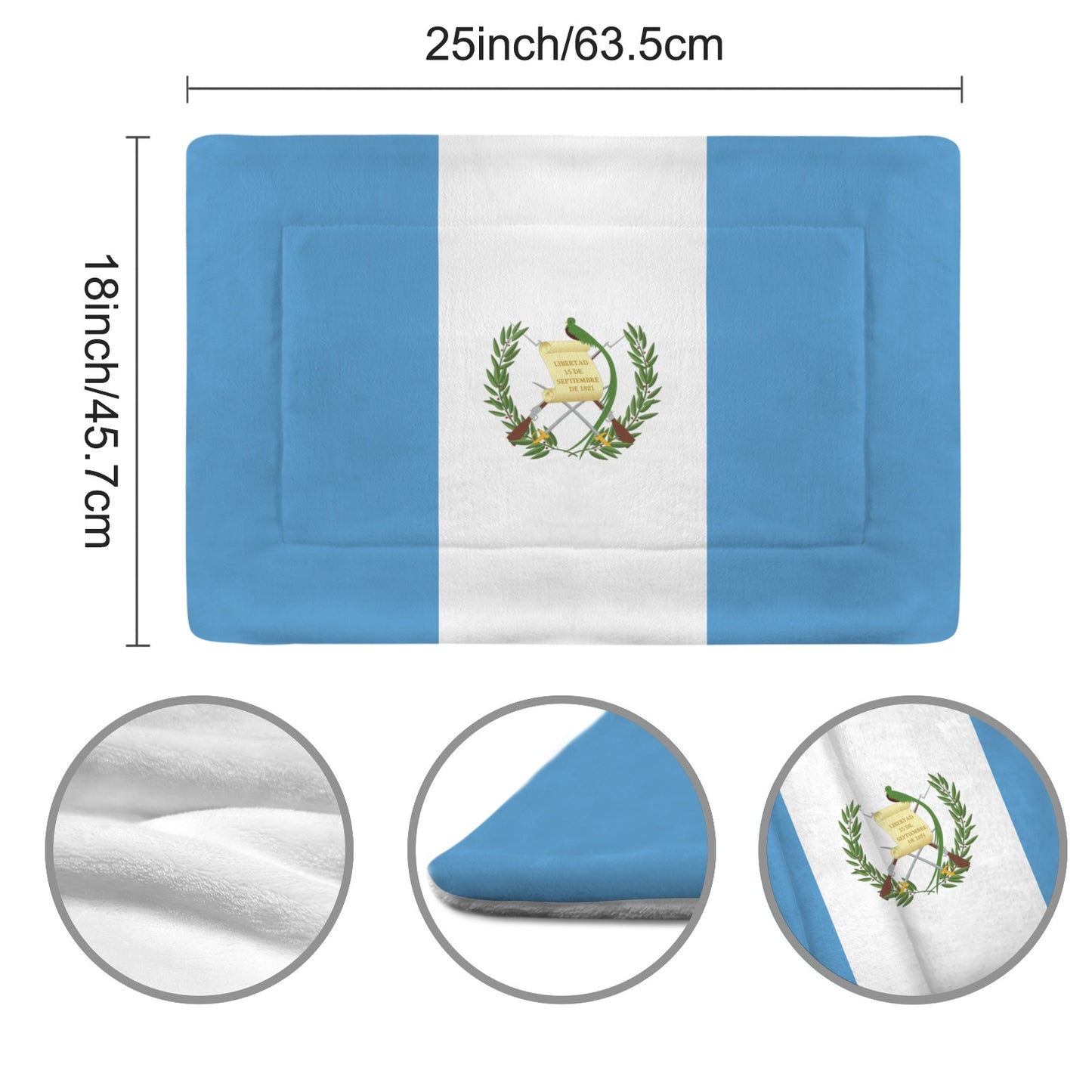 Guatamala Flag Inspired Pet Mat 25x18inch (Made in the USA)