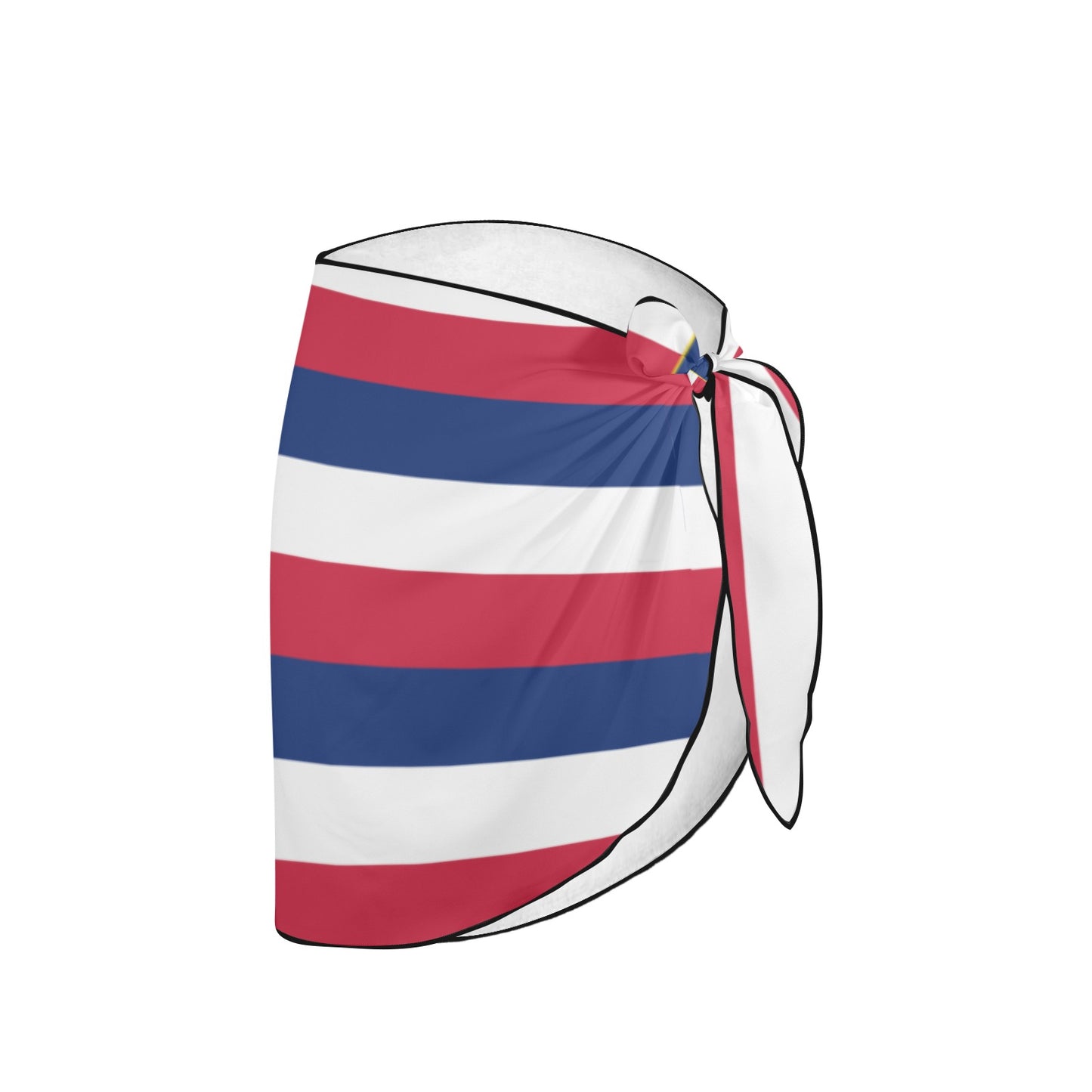 Luv My Flag sarong with red, white, blue stripes.