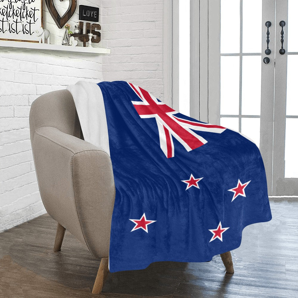 Cozy throw blanket featuring New Zealand flag, Luv My Flag.