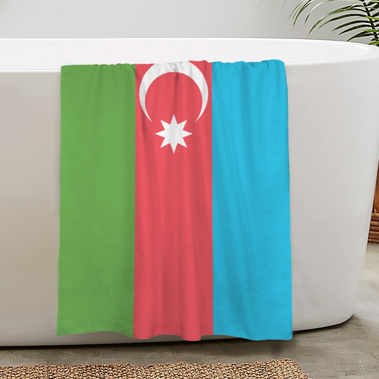 Azerbaijan Flag Inspired Custom Bath Towel 29"x58"(Made in USA)