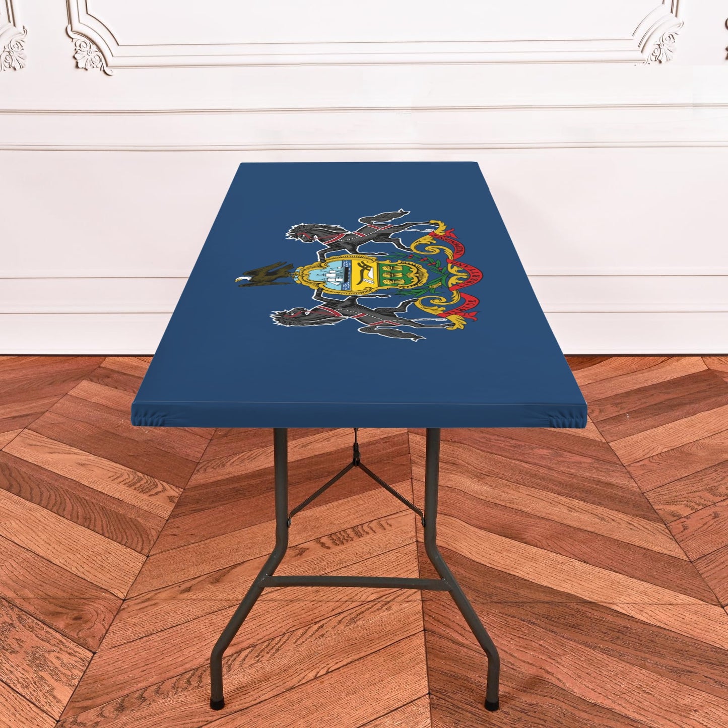 Pennsylvania Flag Inspired Custom Elastic Fitted Tablecloth 72x30 inch (Made in the USA)
