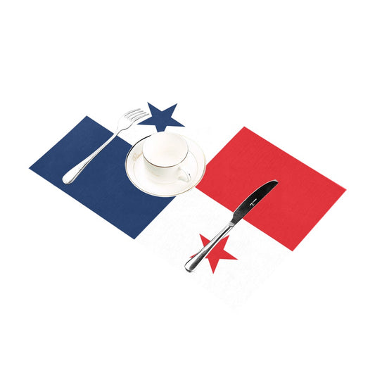 Cup and cutlery on Panama flag placemat, Luv My Flag.