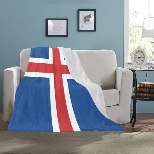 Cozy blanket with Icelandic flag by Luv My Flag.