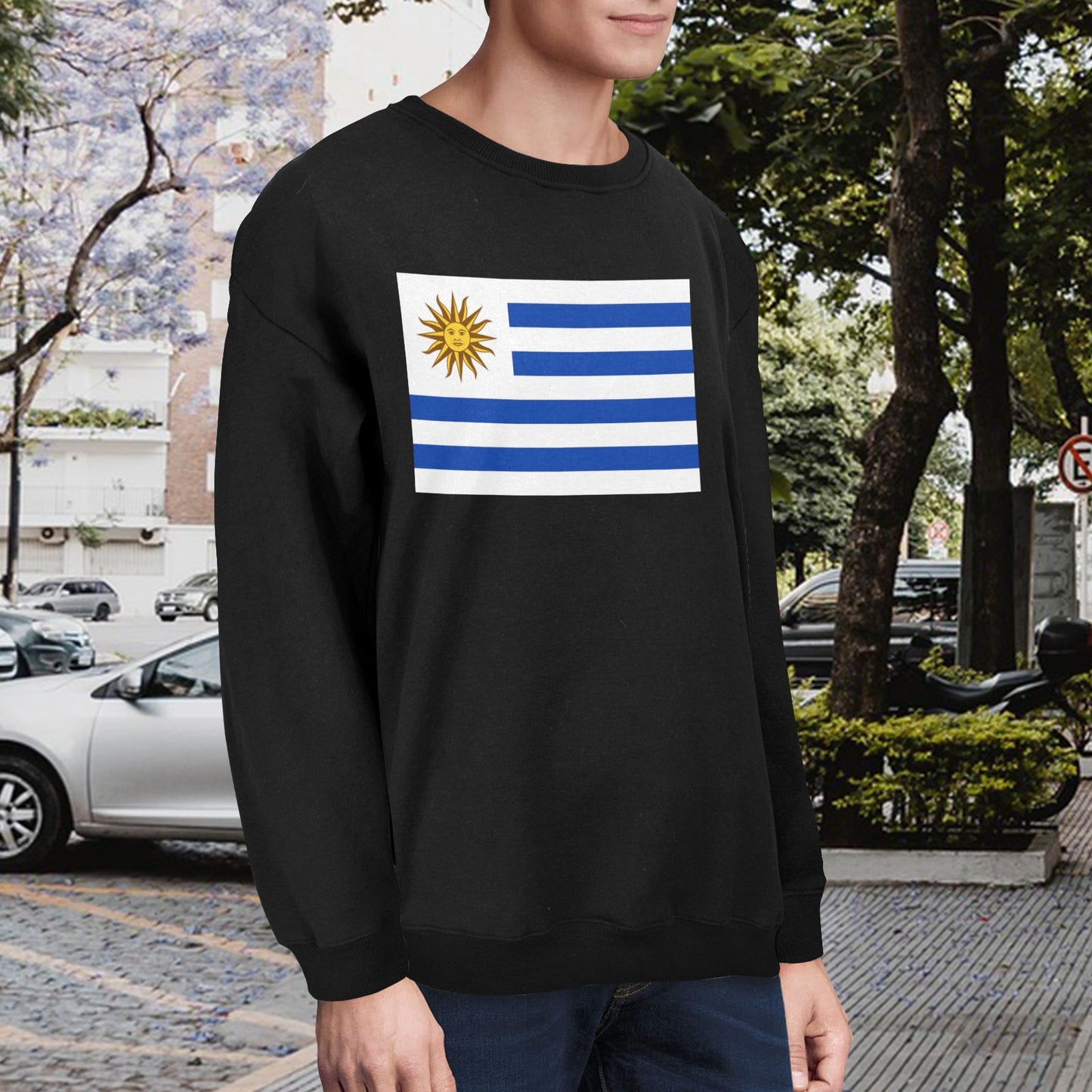 Uruguay Flag Unisex Fleece Sweatshirt (Made in the USA)