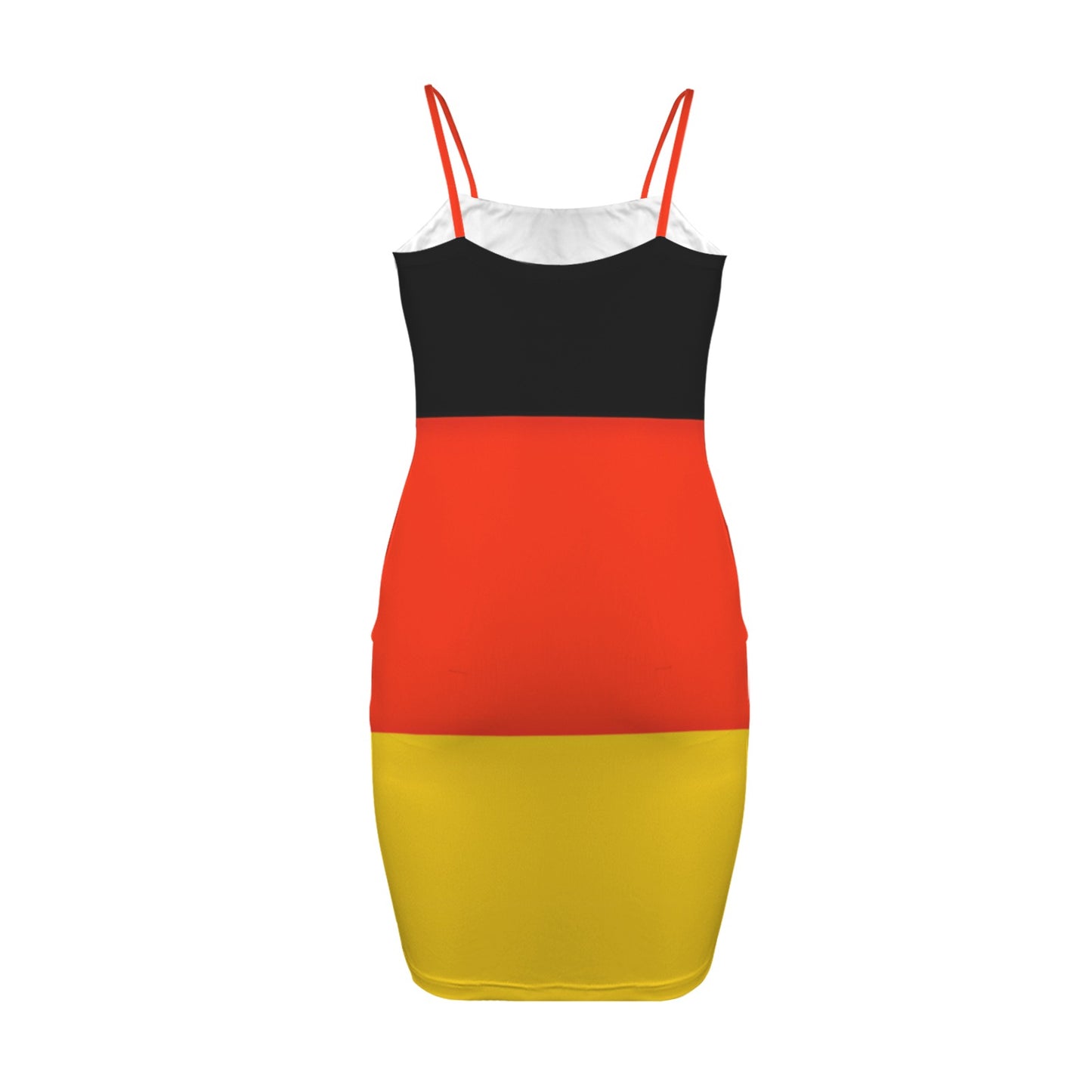 Germany Flag Inspired Backless Spaghetti Strap Bodycon Dress