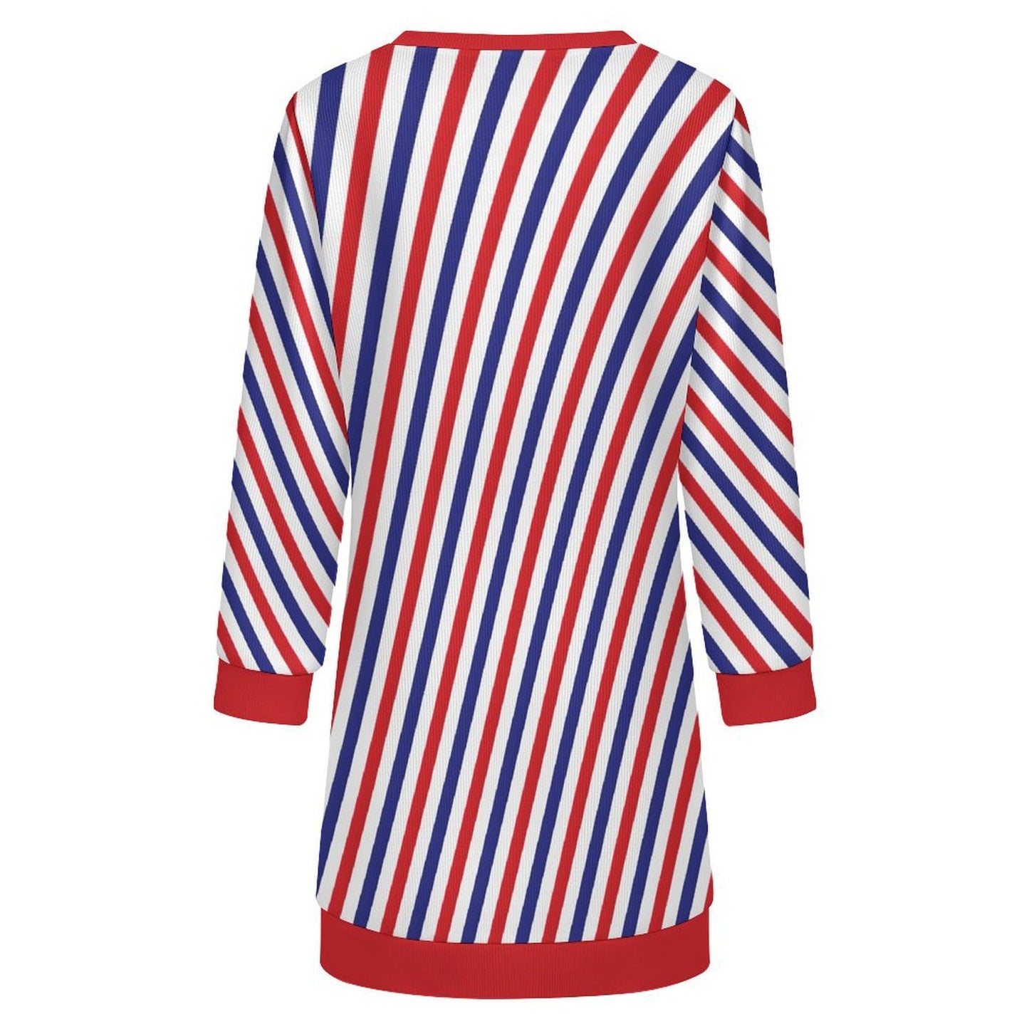 USA/American Flag Inspired Stripes Patternern Sweater Dress