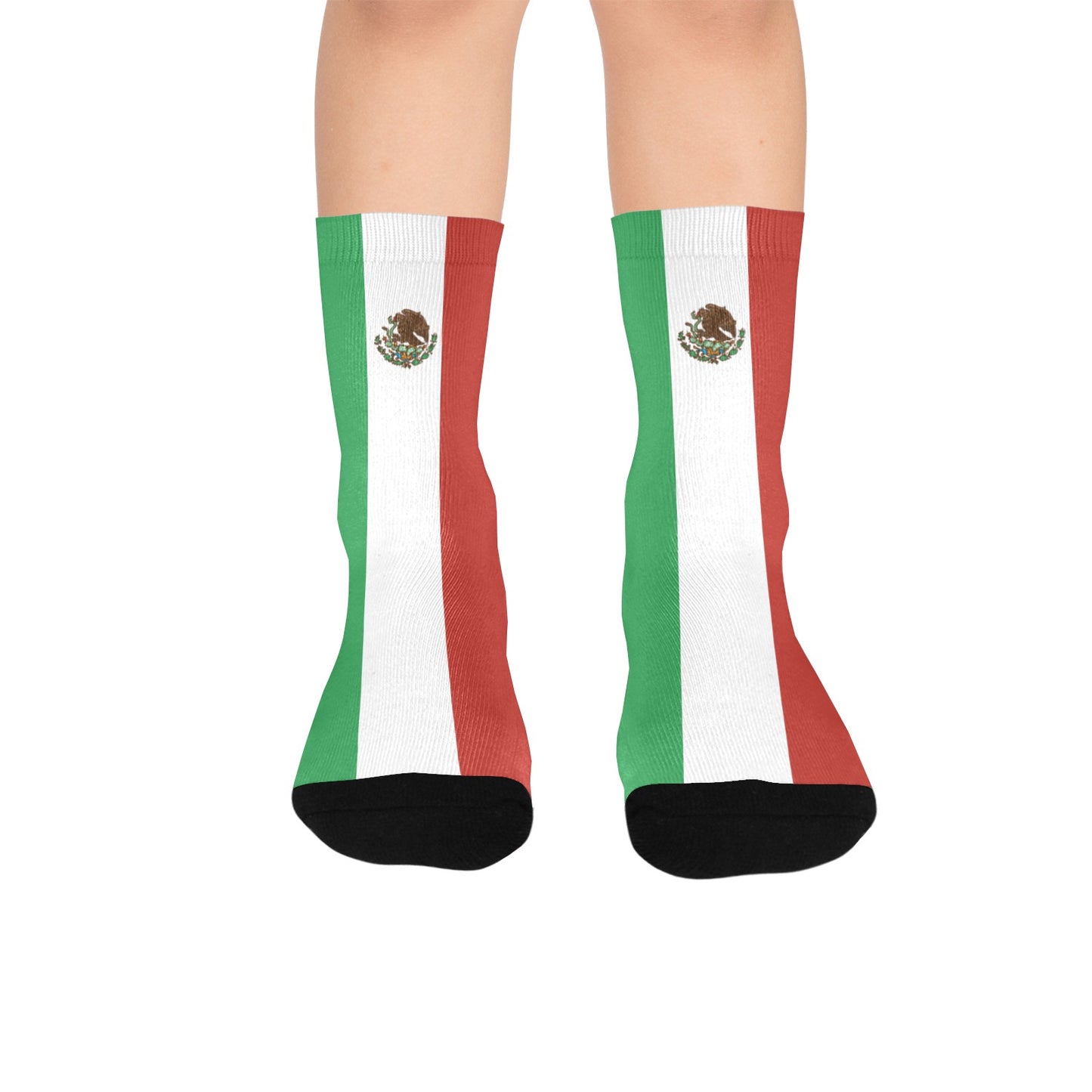 Mexico Flag Inspired Kid's Custom Socks (Made in the USA)