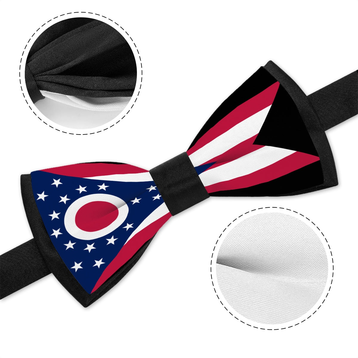 Ohio Flag Inspired Bow Tie – Stand Out Sharp and Catch Every Eye