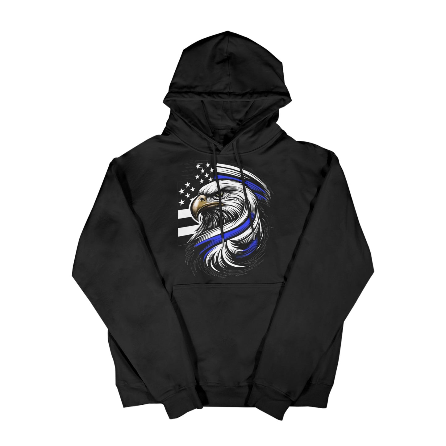Thin Blue Line Flag Inspired Eagle Women's Hoodie Made in the USA