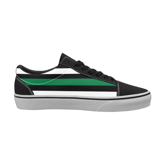 Thin Green Line Flag Inspired Men's Lace-Up Canvas Shoes