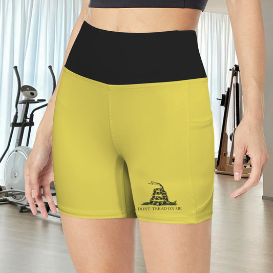 Gadsden Flag Inspired Pocket Yoga Active Shorts