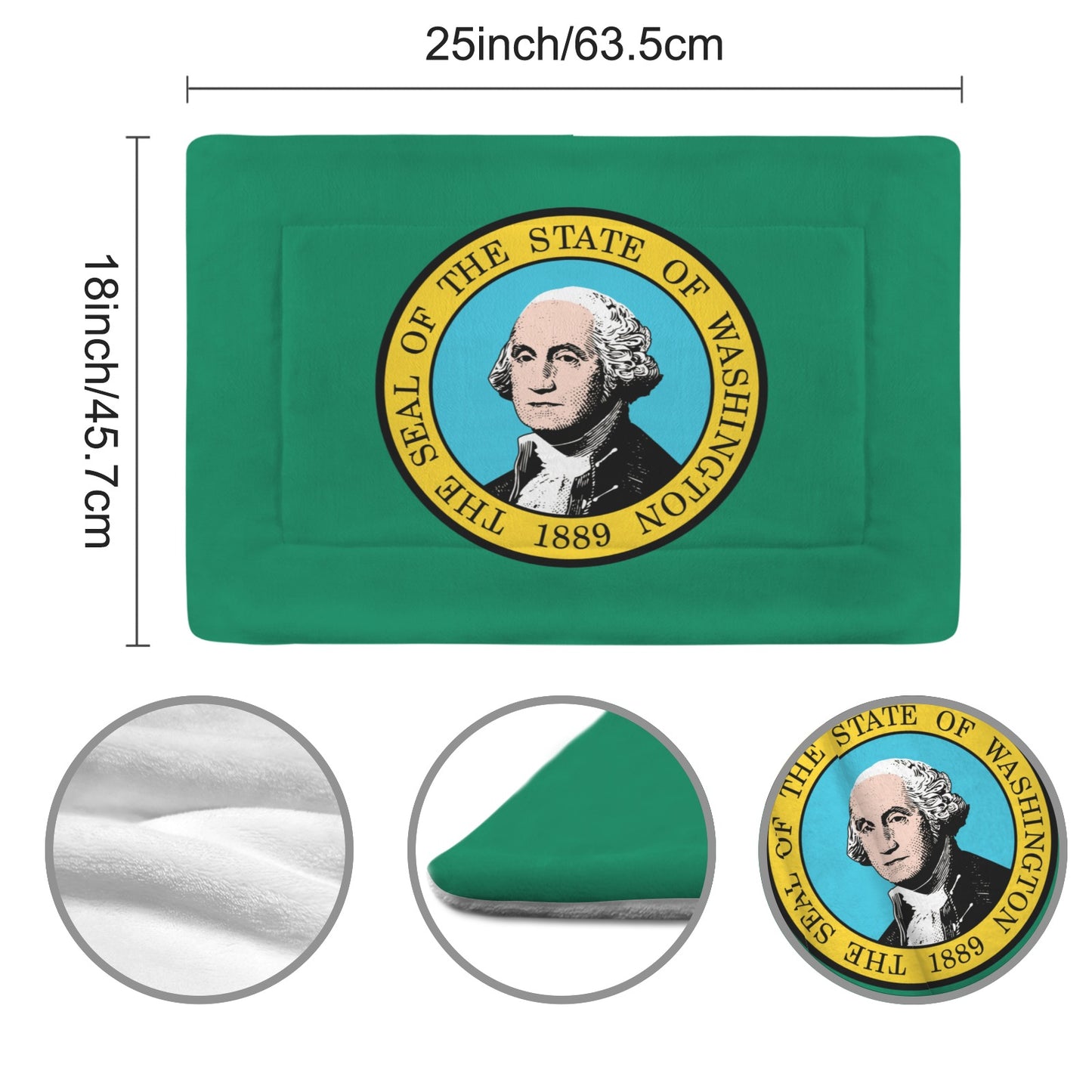 Washington Flag Inspired Pet Mat 25x18inch (Made in the USA)